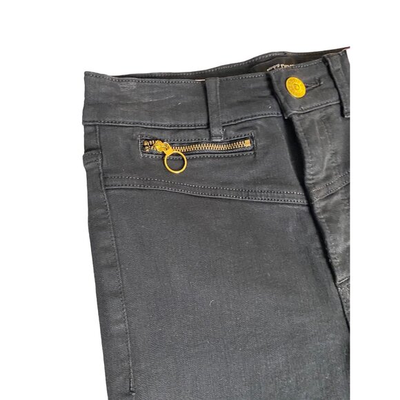 Express Women 2S Boot Super High Rise Jeans Stretch+ Denim Black Flare Leg Comfy - Picture 4 of 10